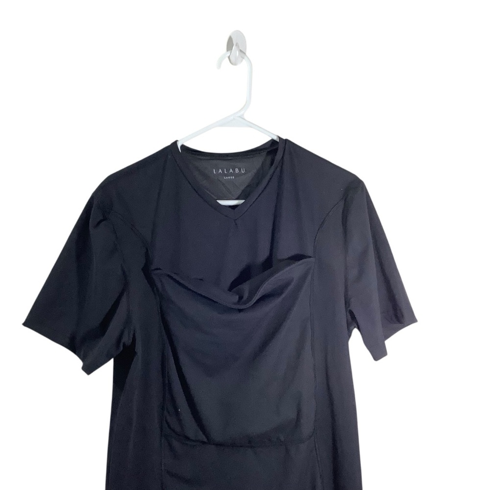 LALABU Black Nursing/Tank Overlay Dad Tee - Picture 2 of 10
